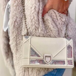 Dior Cream and Silver Crossbody Bag